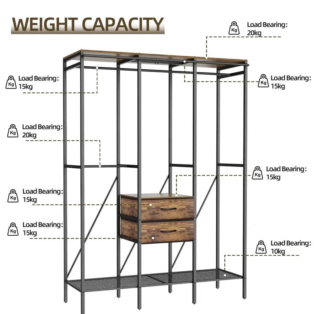 Industrial Clothes Wardrobe with Storage
