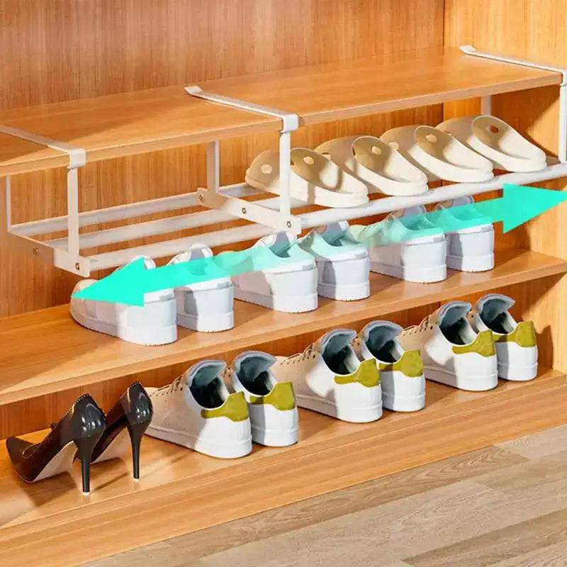 Retractable Shoe Rack & Hanging Basket Organiser