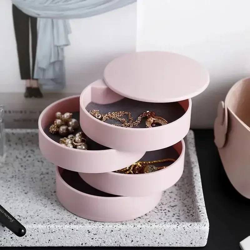Rotating Jewellery Storage Box with Lid