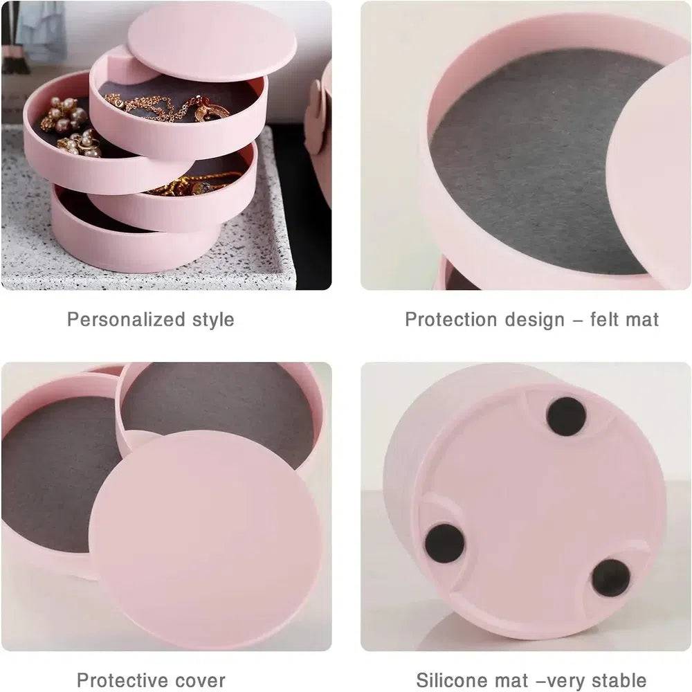 Rotating Jewellery Storage Box with Lid