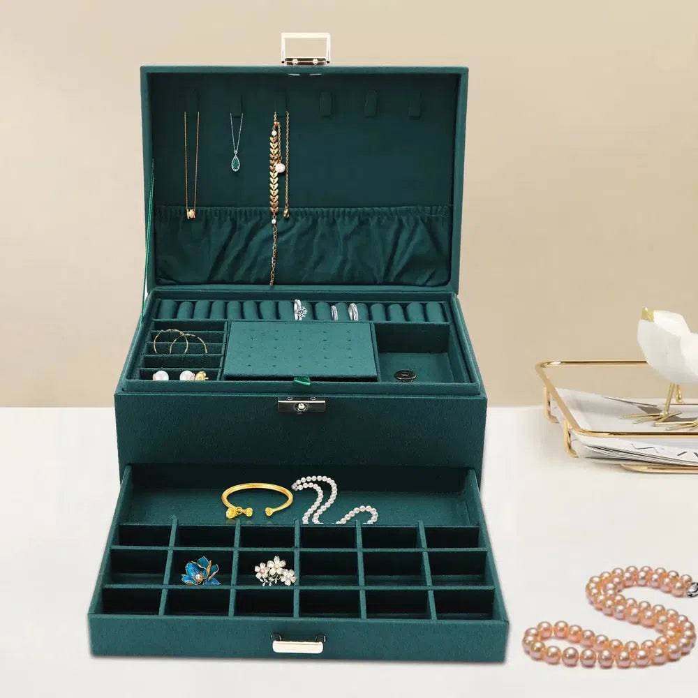 Three-Layer Large Capacity Jewellery Storage Box Organiser