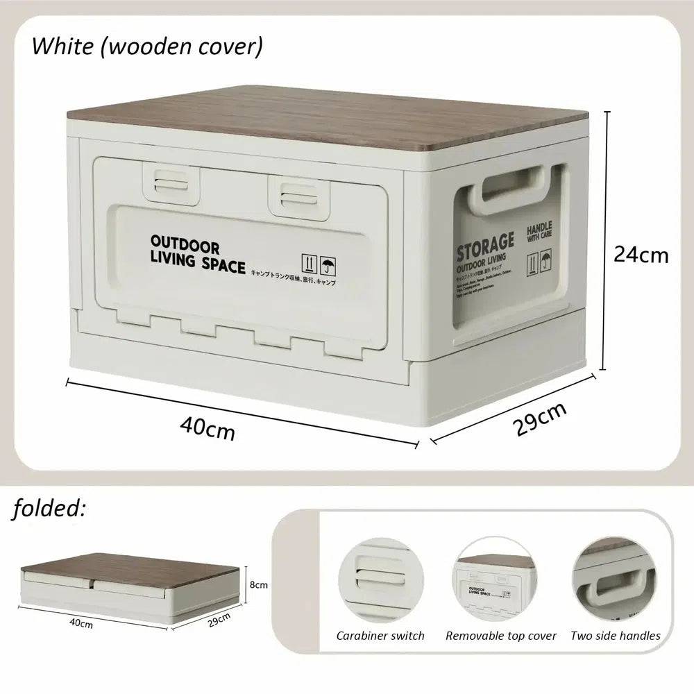 Multi-Use Storage Box with Wooden Lid