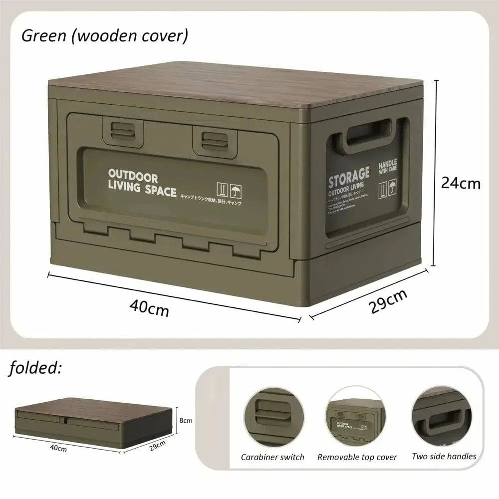 Multi-Use Storage Box with Wooden Lid