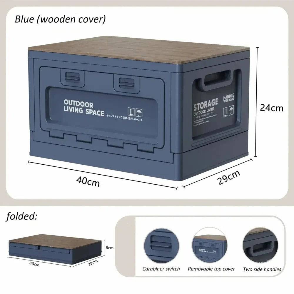 Multi-Use Storage Box with Wooden Lid