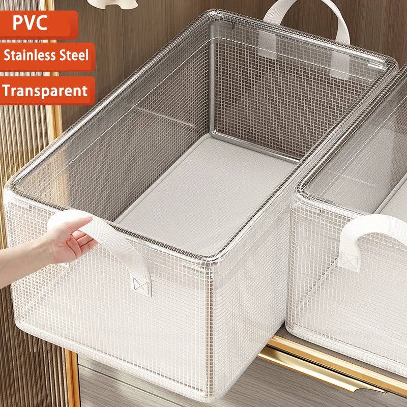 Transparent PVC Wardrobe Storage Basket