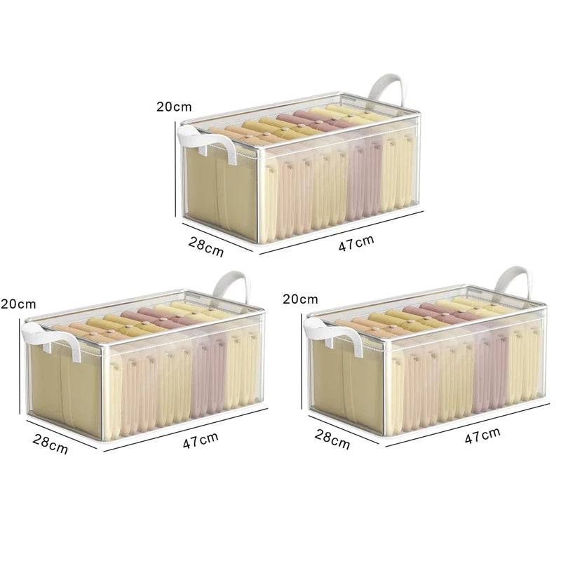 Transparent PVC Wardrobe Storage Basket