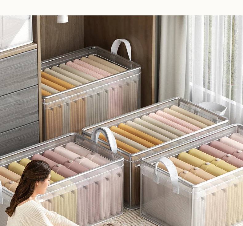 Transparent PVC Wardrobe Storage Basket