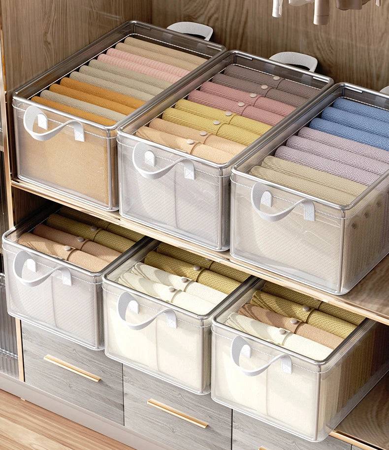 Transparent PVC Wardrobe Storage Basket