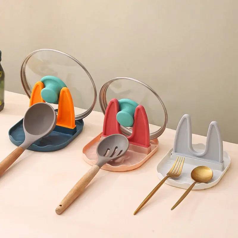 Pan Lid Holder and Spoon Rest Spatula Stand