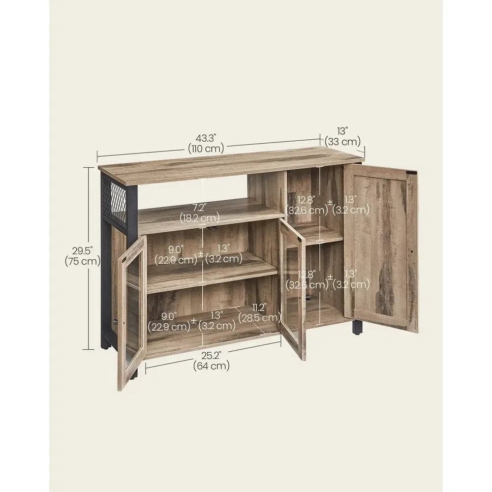 Modern Sideboard Storage Cabinet with Three Doors