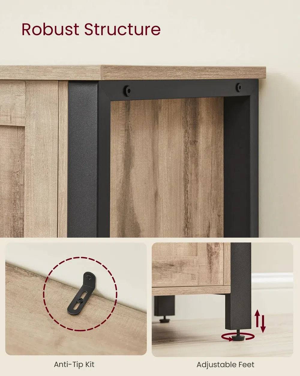 Modern Sideboard Storage Cabinet with Three Doors