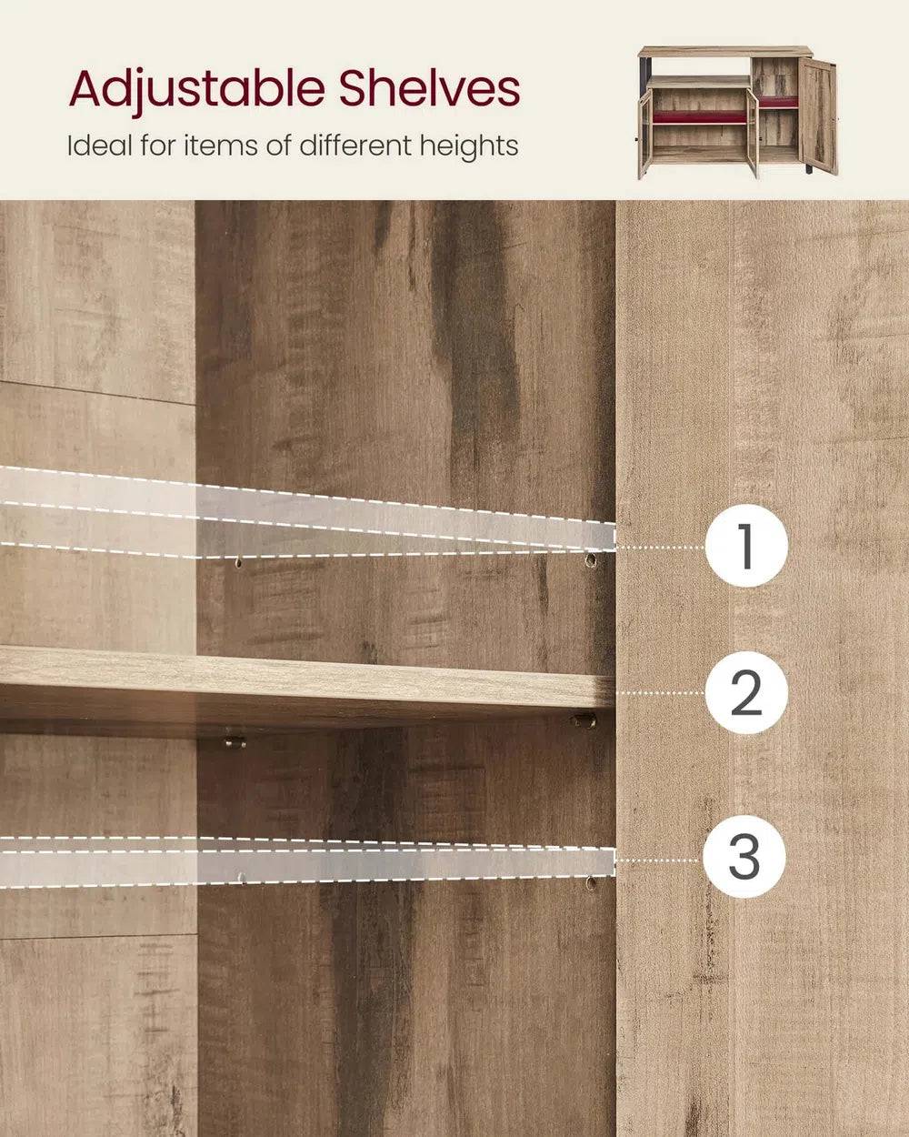 Modern Sideboard Storage Cabinet with Three Doors