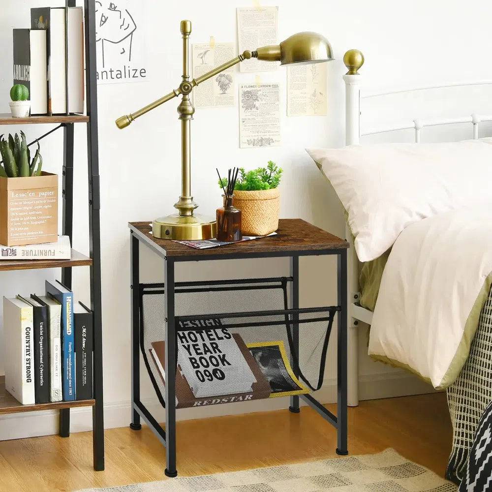 Industrial Two-Tier Narrow Side Table
