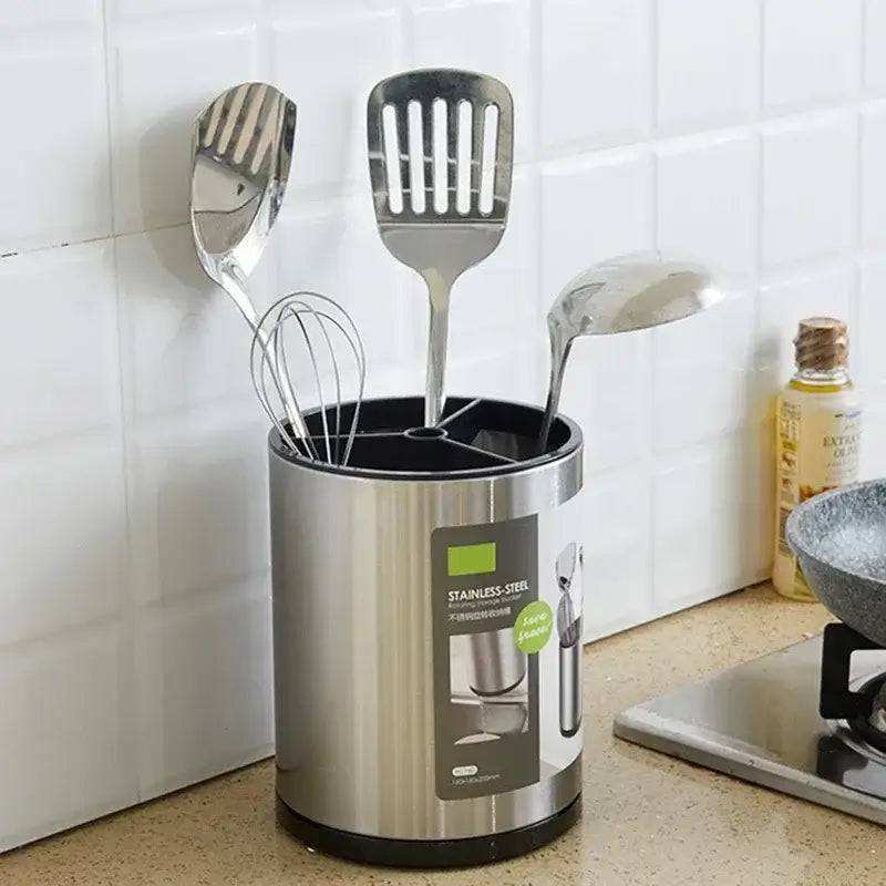 Stainless Steel Cutlery Holder with Drainboard