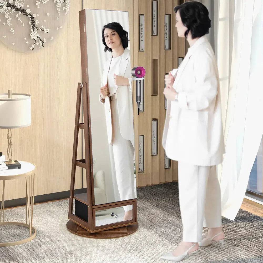 360° Rotating Jewellery Armoire with Full-Length Mirror
