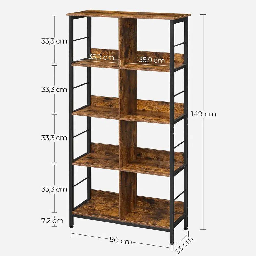 Modern Eight-Compartment Open Storage Bookcase