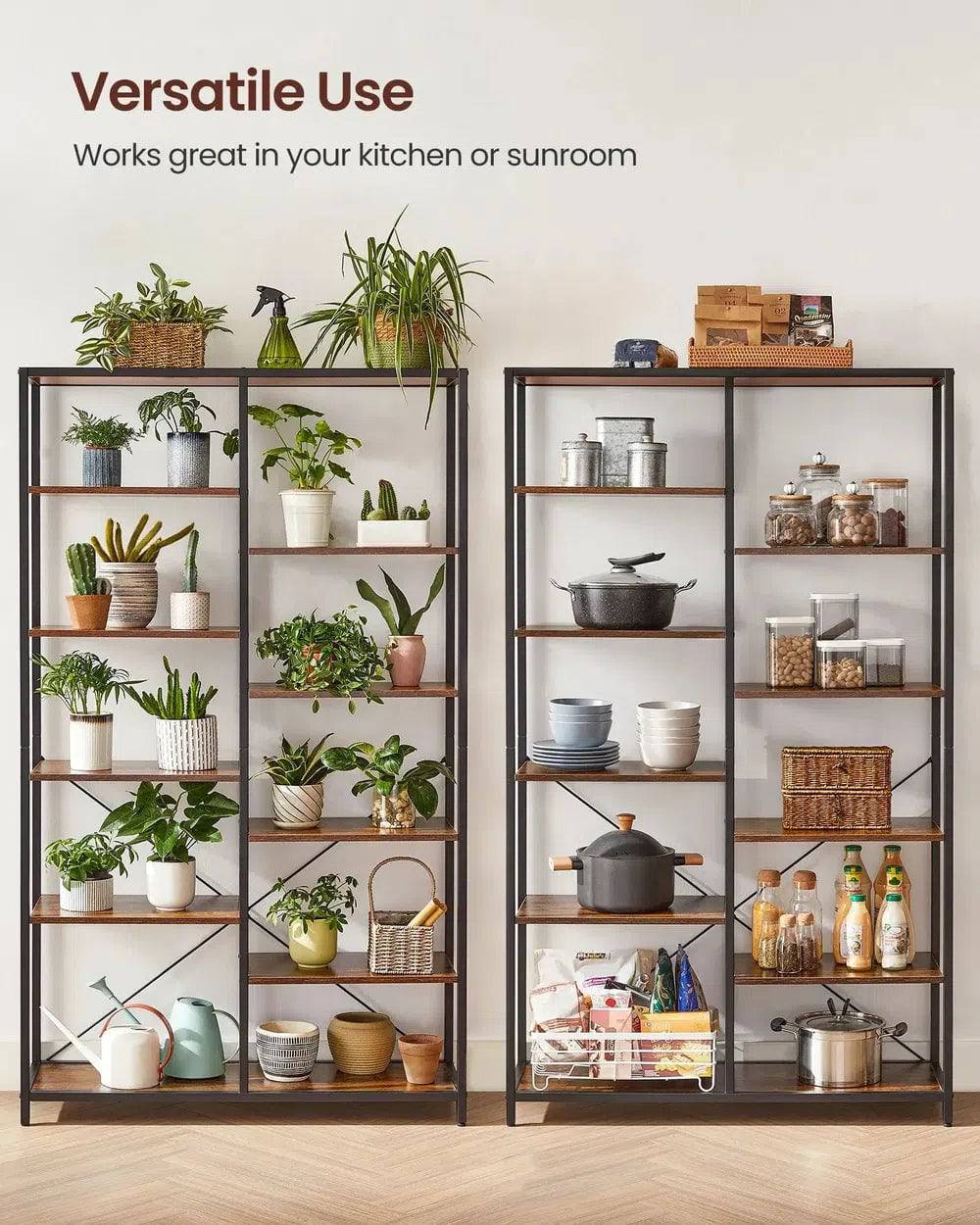 Five-Tier Wooden Bookcase Standing Display Storage Rack