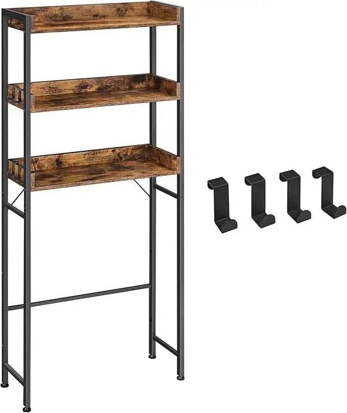 Three-Tier Space-Saving Toilet Shelf Industrial Style Storage Rack