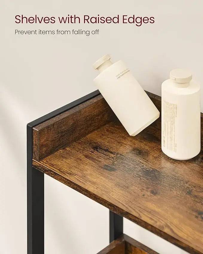 Three-Tier Space-Saving Toilet Shelf Industrial Style Storage Rack