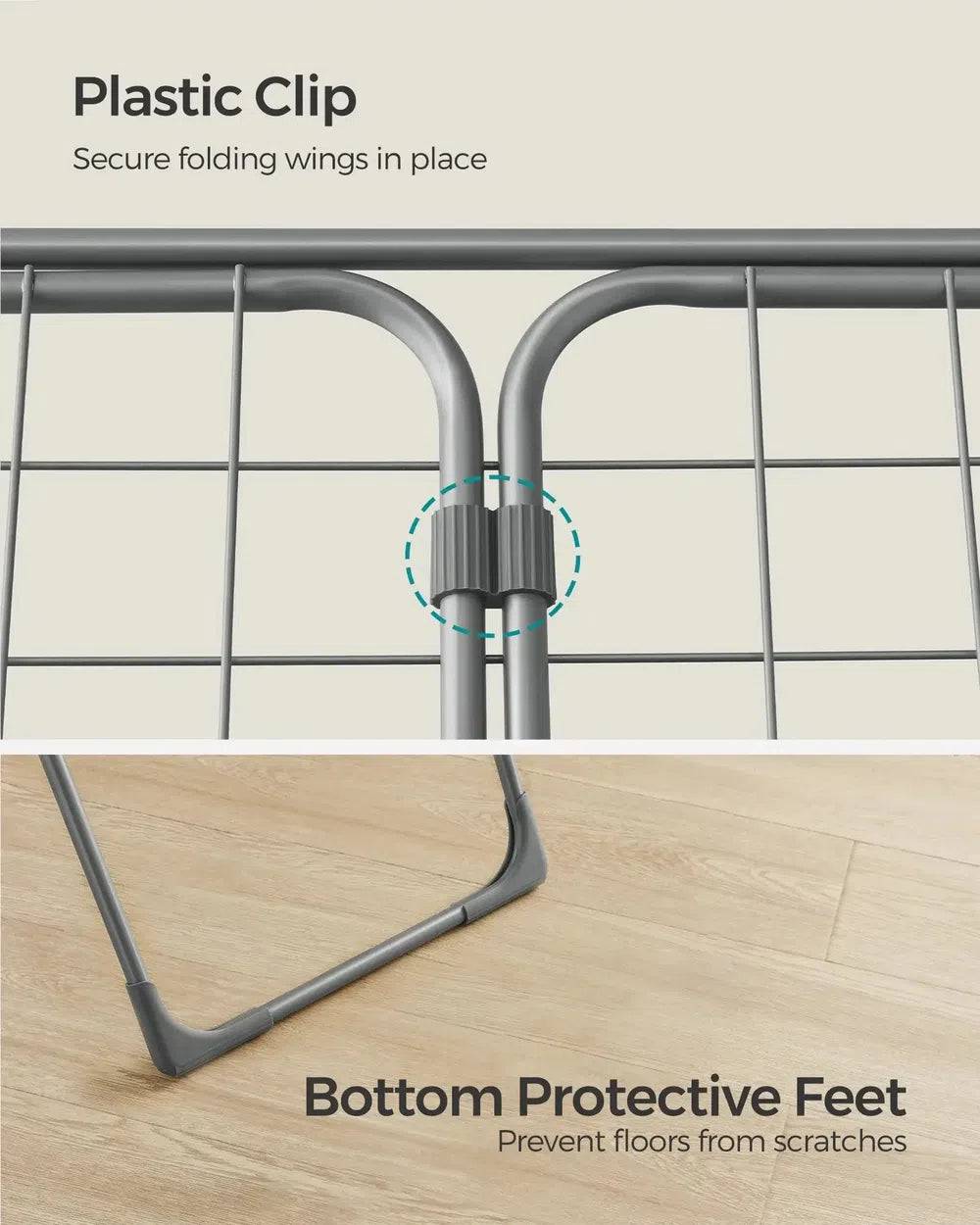 Foldable Clothes Drying Rack with Gullwings Laundry Dryer