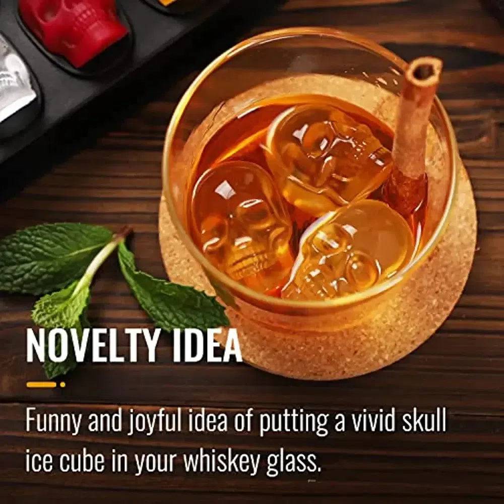 Skull Silicone Ice Cube Tray with Funnel 10-Cavity Mould