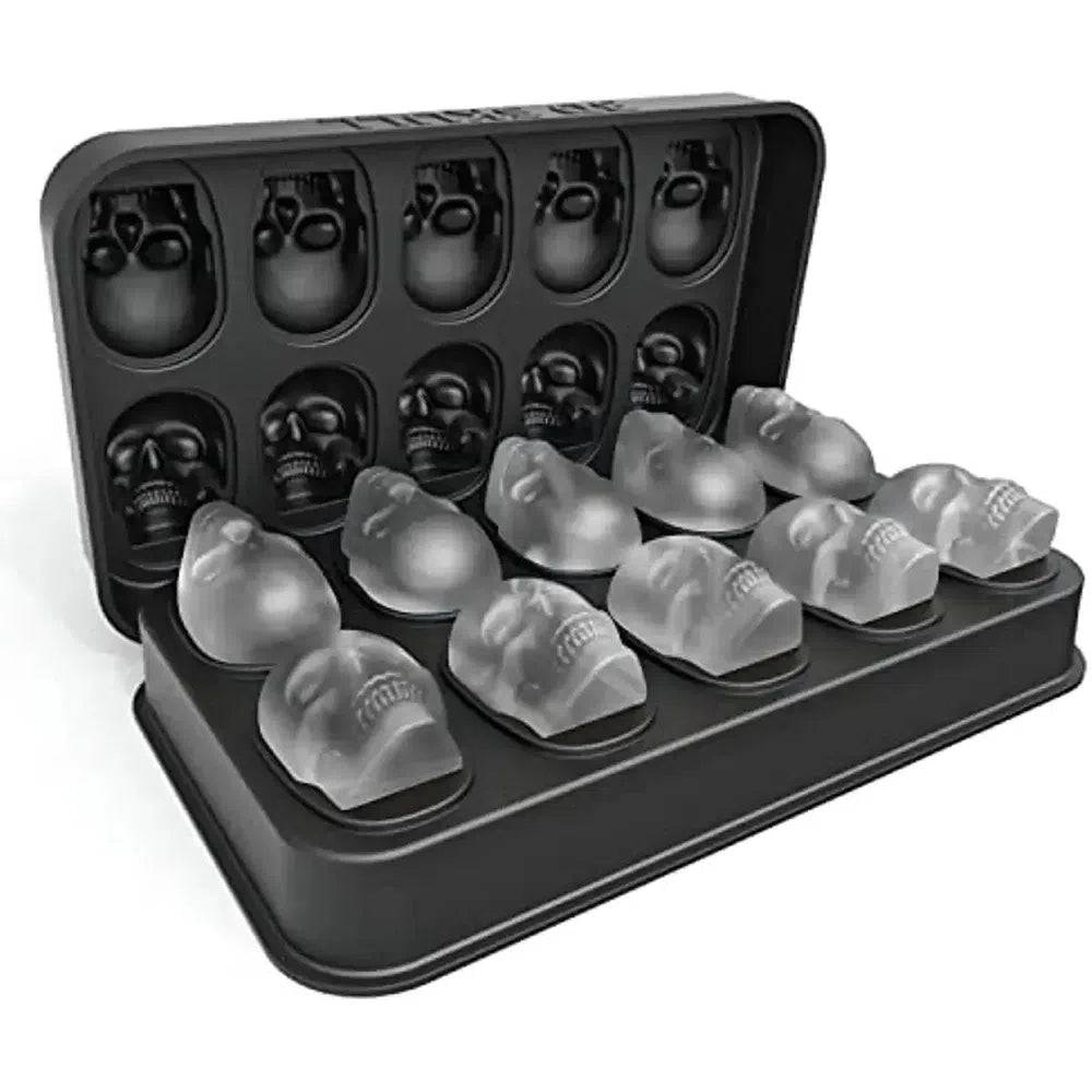 Skull Silicone Ice Cube Tray with Funnel 10-Cavity Mould