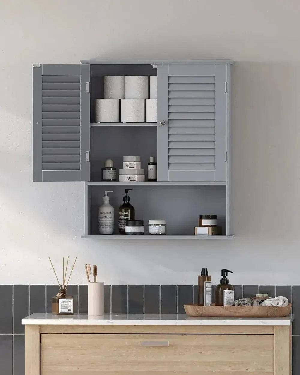 Wall-Mounted Bathroom Storage Cabinet with Adjustable Shelf