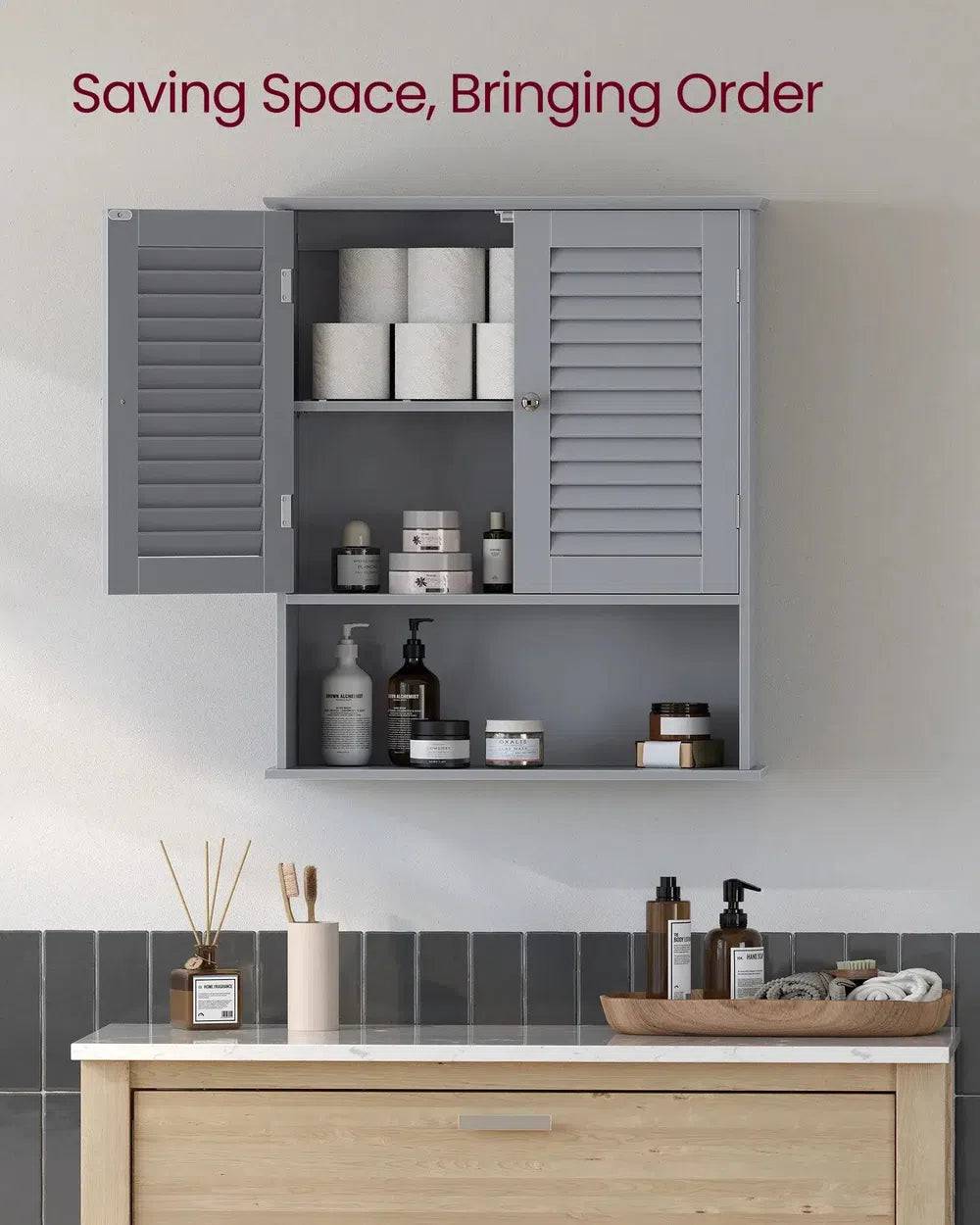 Wall-Mounted Bathroom Storage Cabinet with Adjustable Shelf