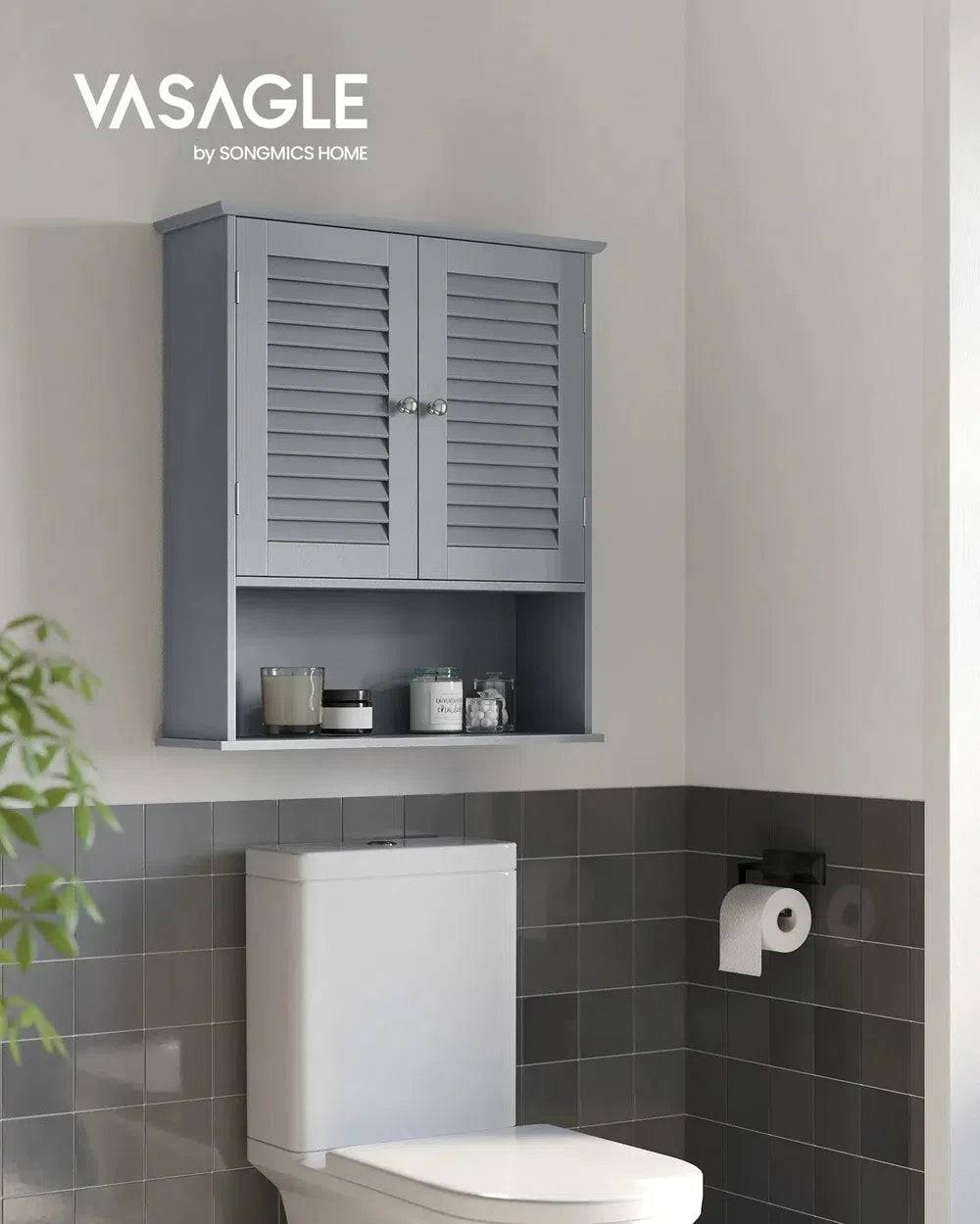 Wall-Mounted Bathroom Storage Cabinet with Adjustable Shelf