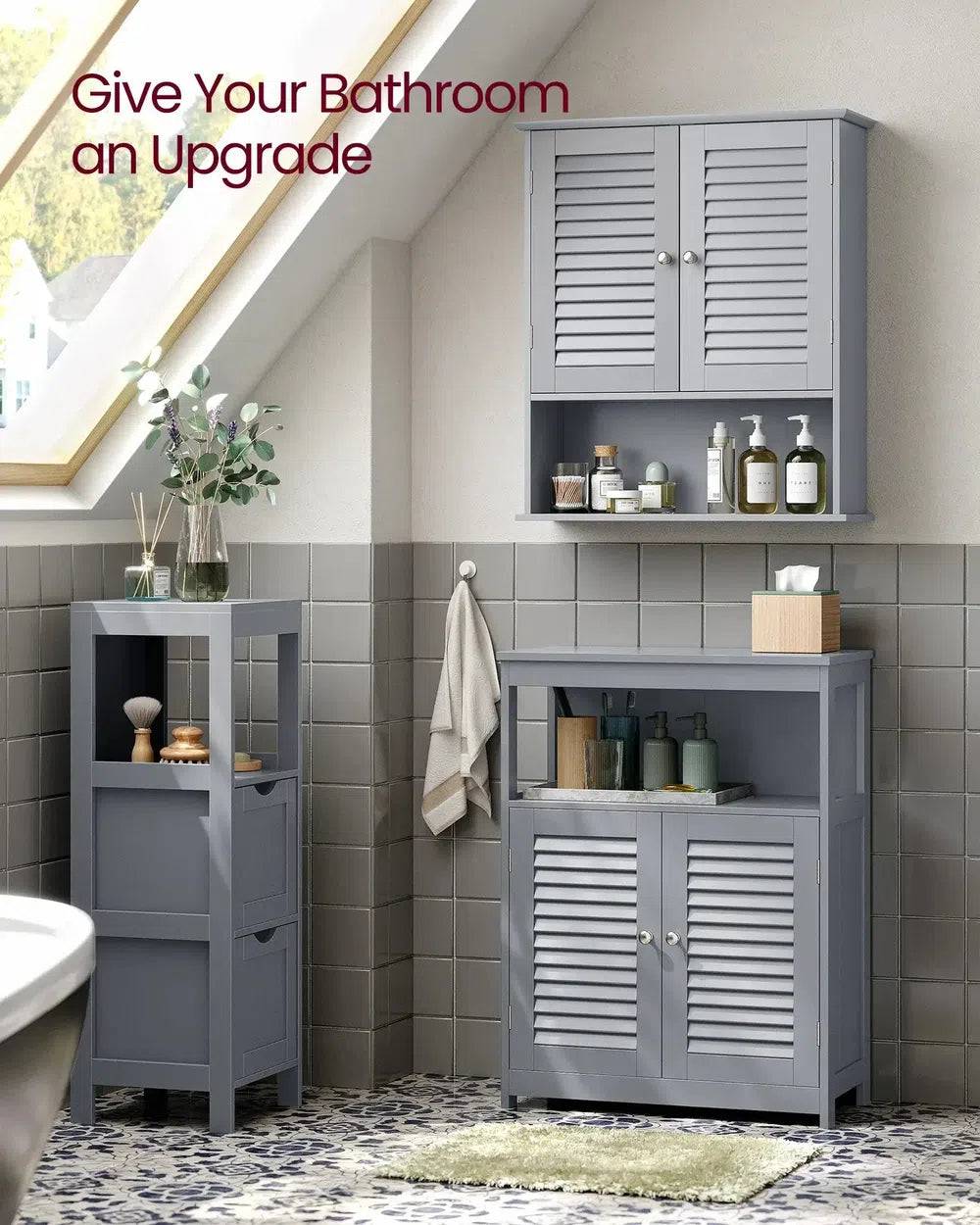 Wall-Mounted Bathroom Storage Cabinet with Adjustable Shelf