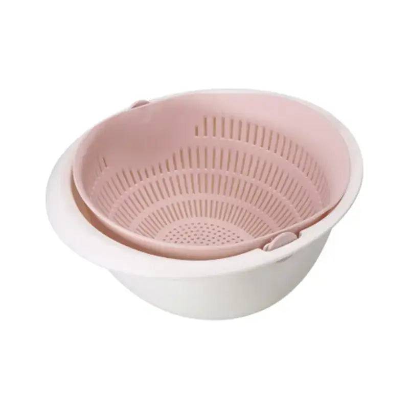 Removable Double-Layer Rotating Fruit and Vegetable Washing Basket