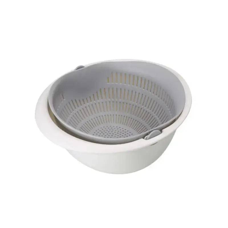 Removable Double-Layer Rotating Fruit and Vegetable Washing Basket
