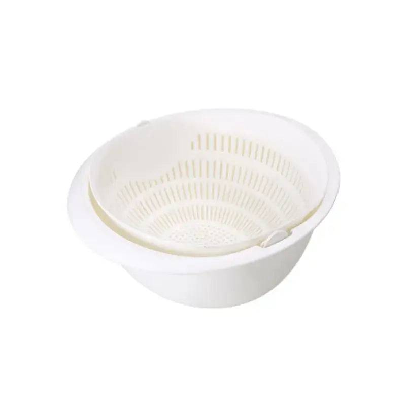 Removable Double-Layer Rotating Fruit and Vegetable Washing Basket