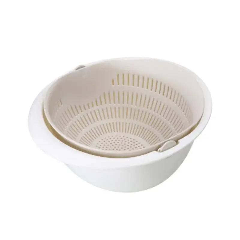Removable Double-Layer Rotating Fruit and Vegetable Washing Basket