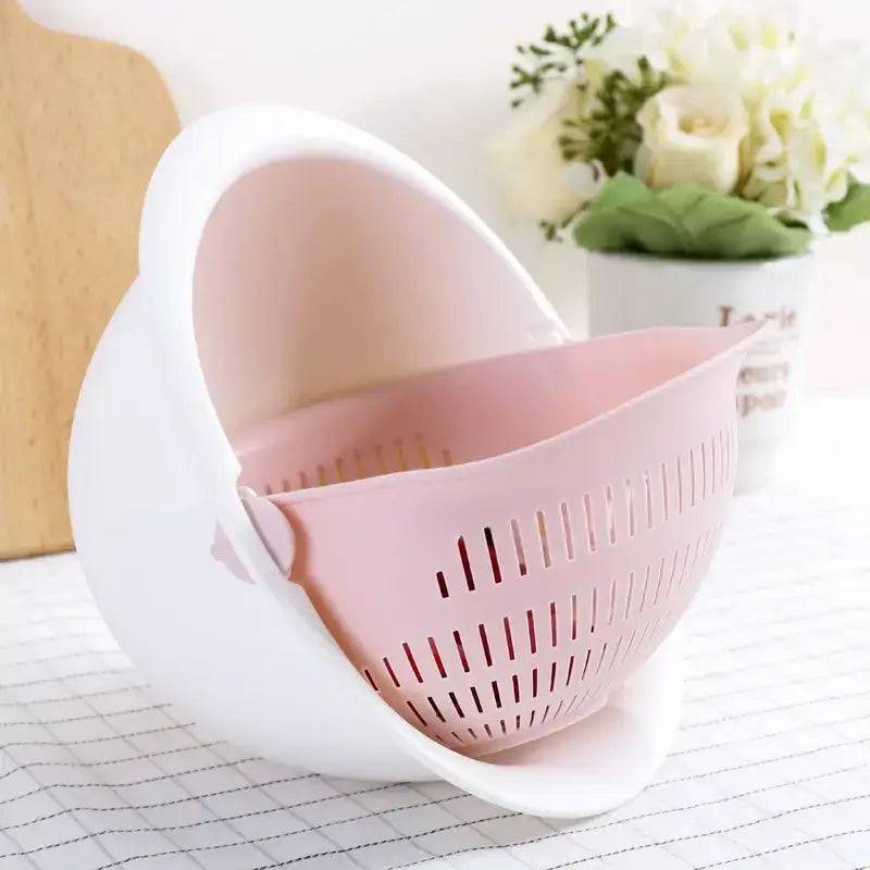 Removable Double-Layer Rotating Fruit and Vegetable Washing Basket