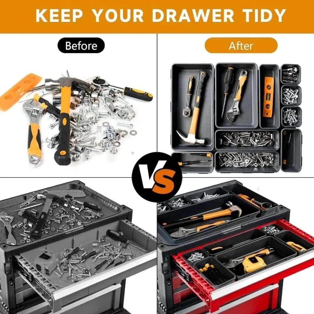 Interlocking Shallow Tool Drawer Organisers