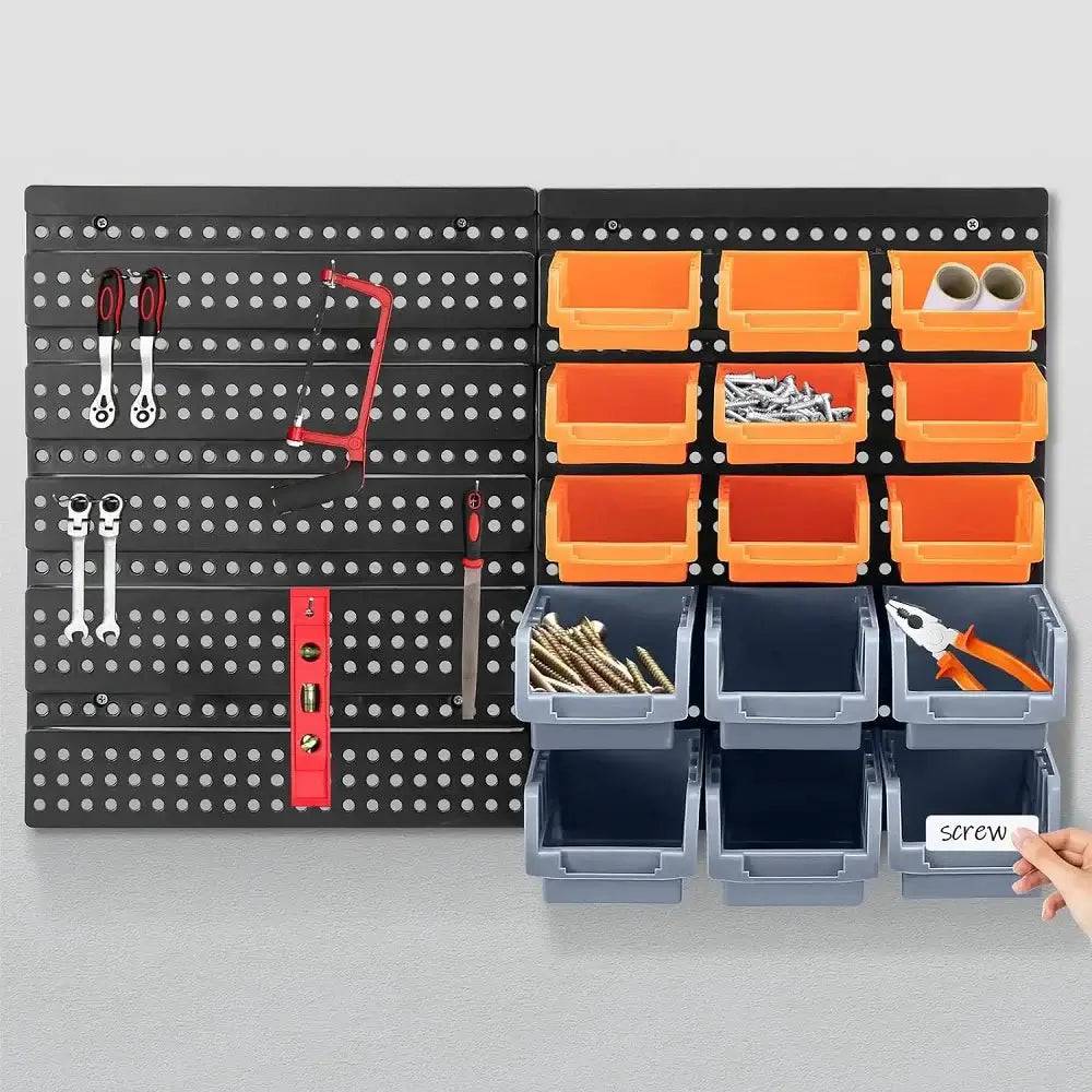 32Pcs Wall-Mounted Garage Storage Bin Organiser