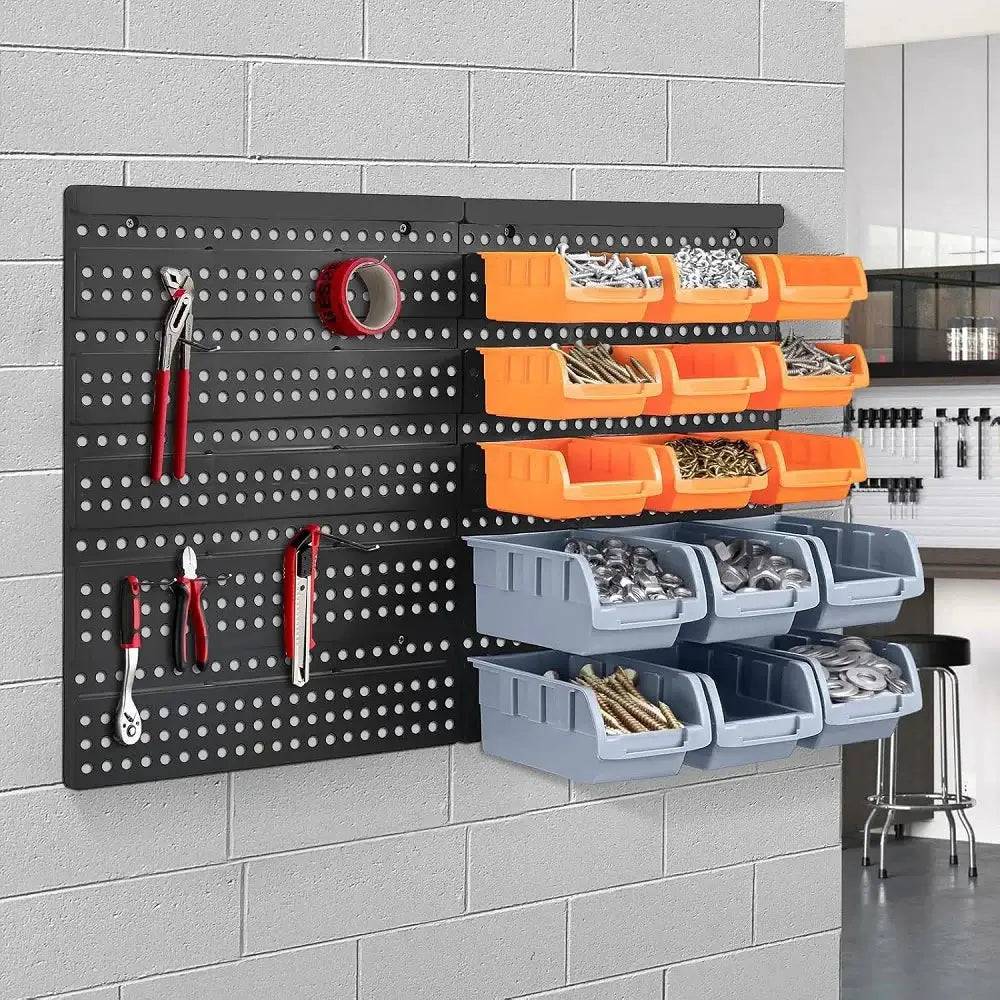 32Pcs Wall-Mounted Garage Storage Bin Organiser