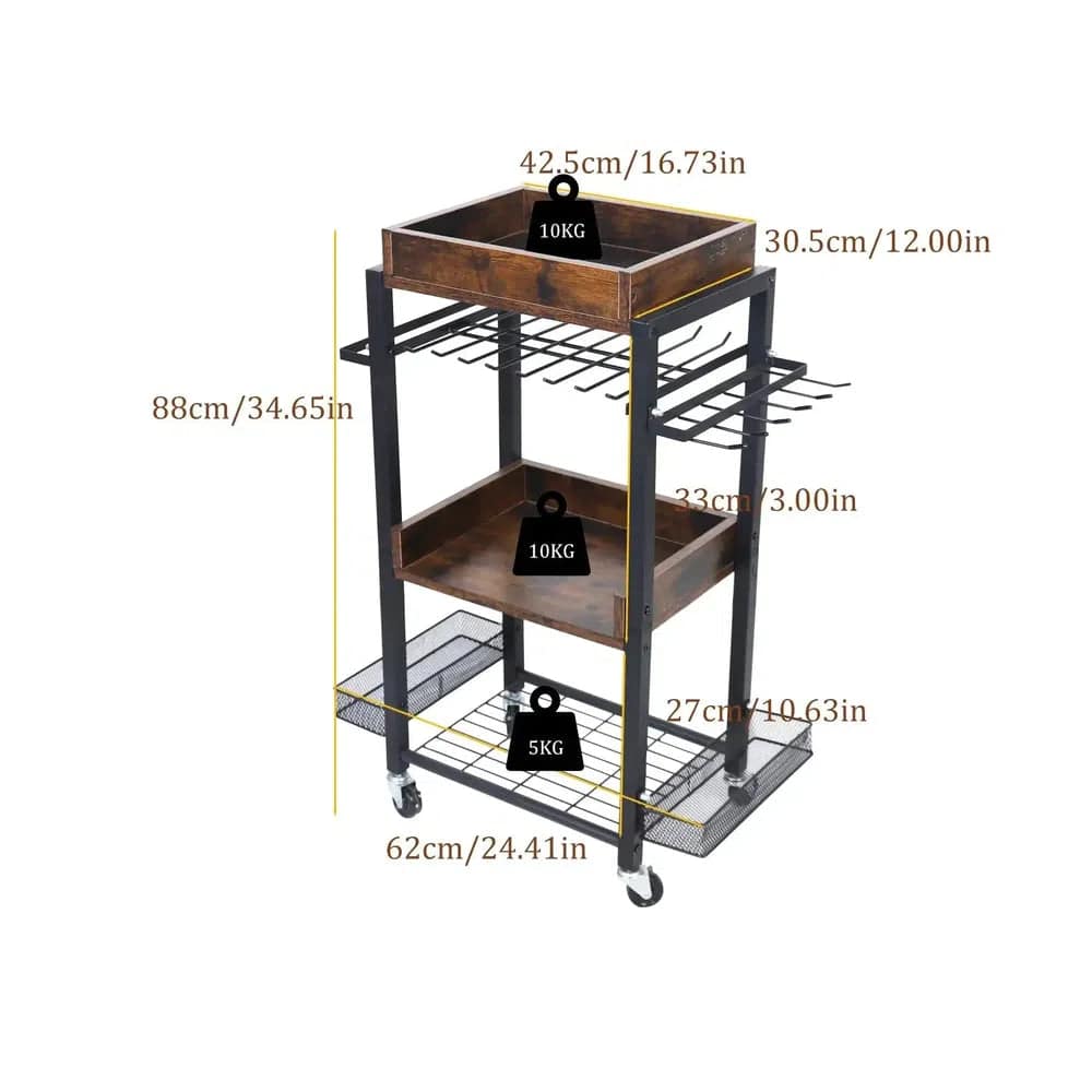 4-Tier Rolling Tool Organiser Cart