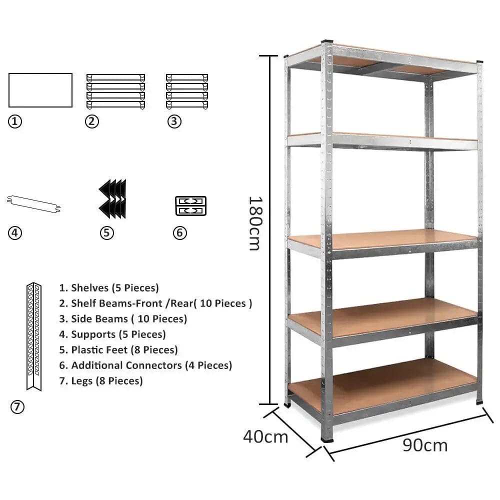 Heavy-Duty 5 Tier Metal Racking Shelf