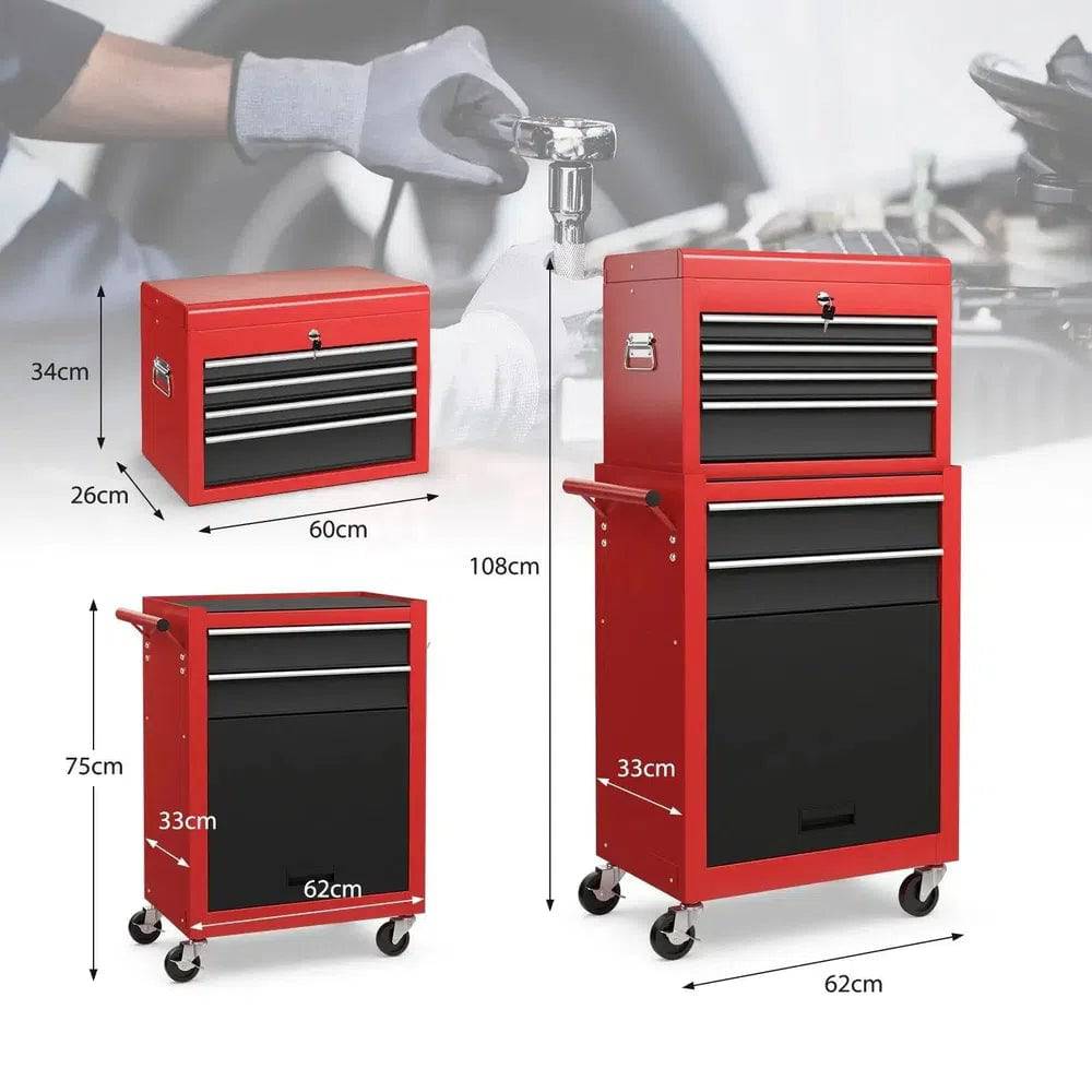 High-Capacity 6-Drawer Rolling Tool Storage Cabinet