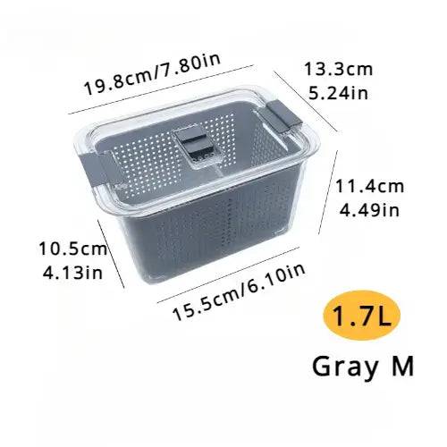 Refrigerator Preservation Storage Box with Drain Basket