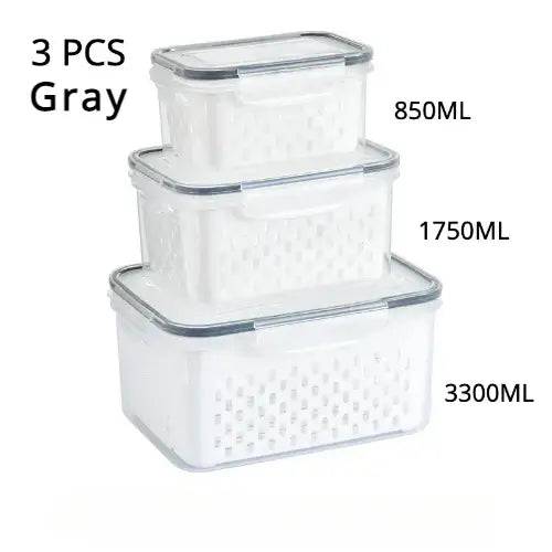 Refrigerator Preservation Storage Box with Drain Basket