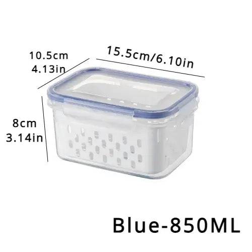 Refrigerator Preservation Storage Box with Drain Basket