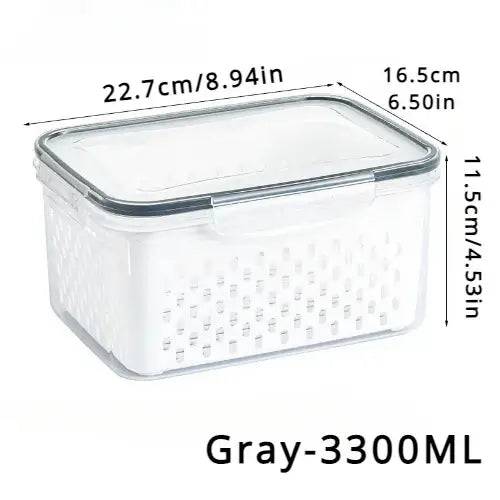 Refrigerator Preservation Storage Box with Drain Basket
