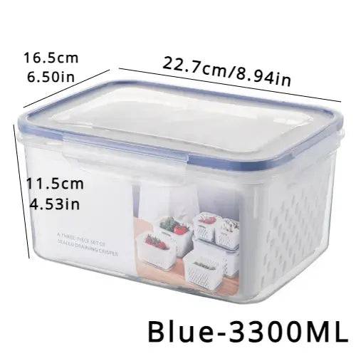 Refrigerator Preservation Storage Box with Drain Basket