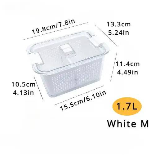 Refrigerator Preservation Storage Box with Drain Basket