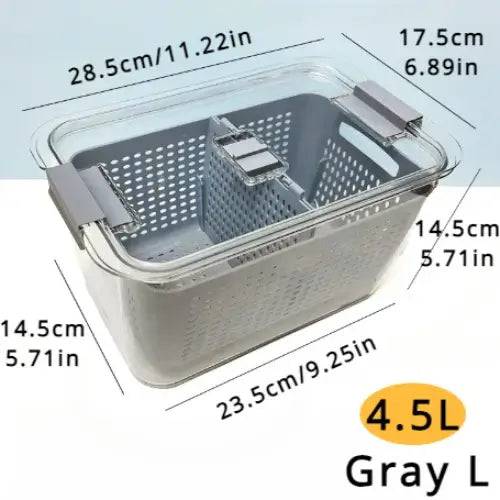 Refrigerator Preservation Storage Box with Drain Basket