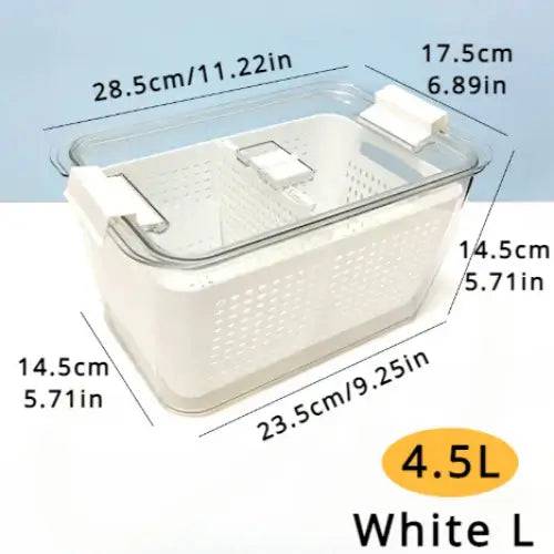 Refrigerator Preservation Storage Box with Drain Basket
