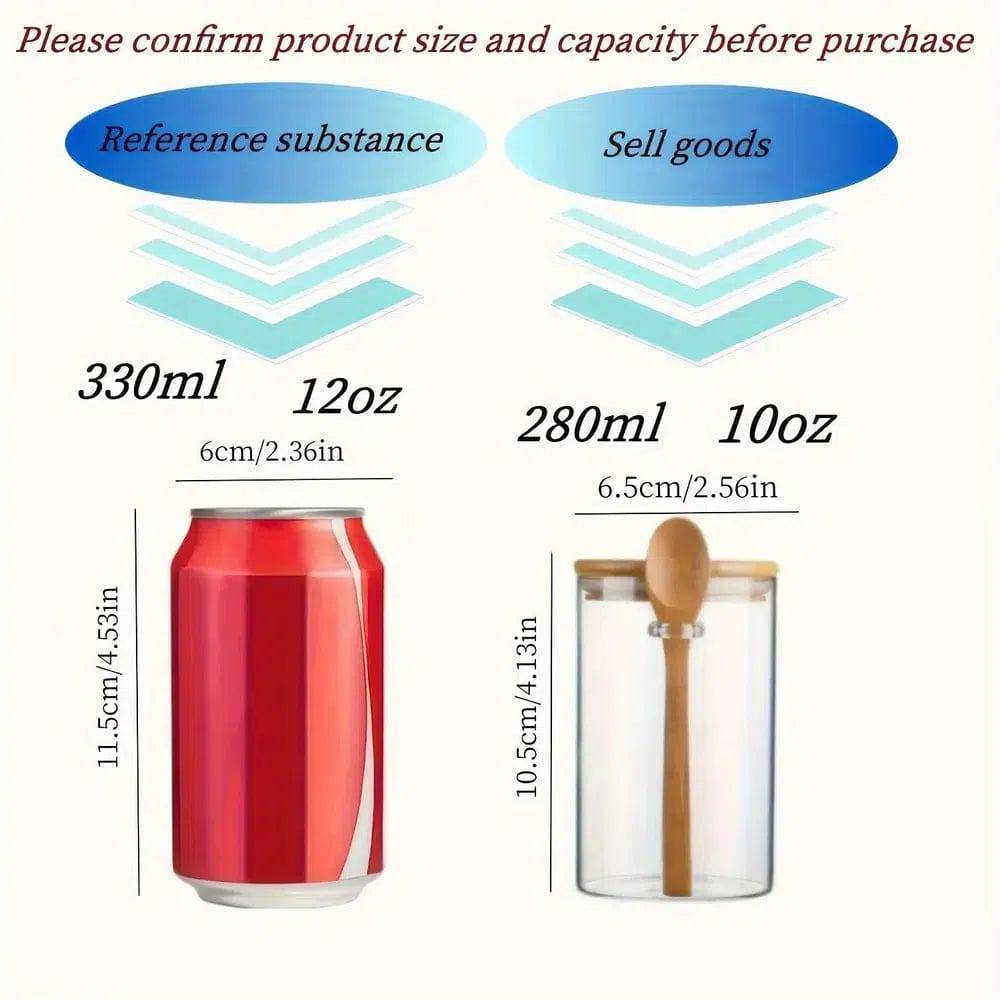 280ml Glass Storage Jar with Sealed Bamboo Lid and Spoon